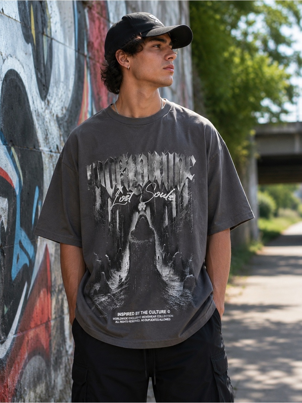 NovaMen Lost Souls Gothic Graphic Tee XXL Oversized NWOT